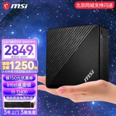 微星（MSI） Cubi-5 迷你游戏设计台式电脑10代i5主机商用办公家用学习微型计算机 Cubi-5 Intel-i5-10210U 定制六：8G内存 512G固态+1T机械